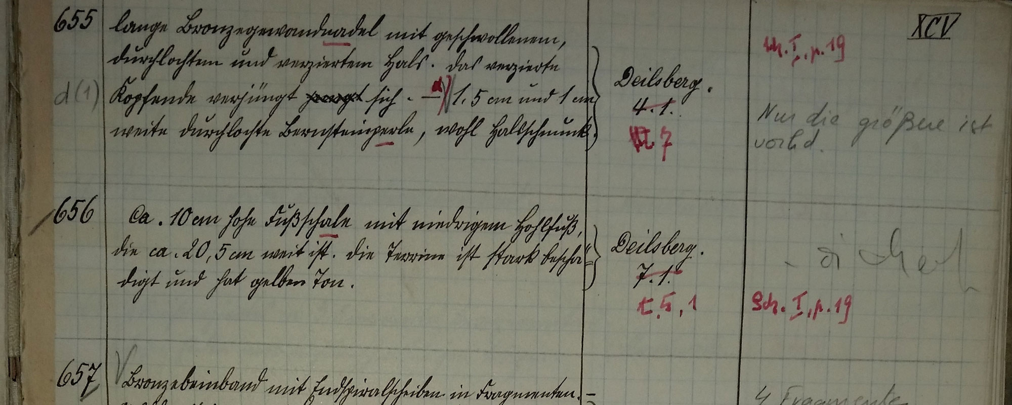 Entry in the handwritten archive book of the excavations of the Haguenau necropolis from 1904 (Photo: F. Engelbogen).